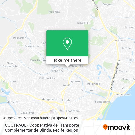 COOTRAOL - Cooperativa de Transporte Complementar de Olinda map