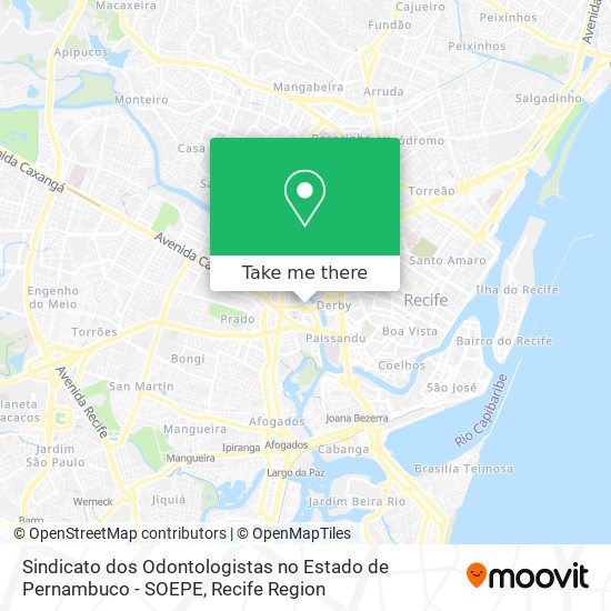 Mapa Sindicato dos Odontologistas no Estado de Pernambuco - SOEPE