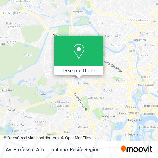 Av.  Professor Artur Coutinho map