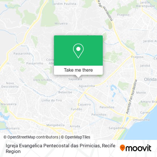 Igreja Evangelica Pentecostal das Primicias map