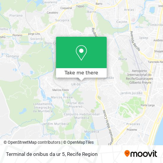 Mapa Terminal de onibus da ur 5