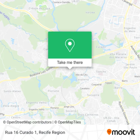 Rua 16 Curado 1 map