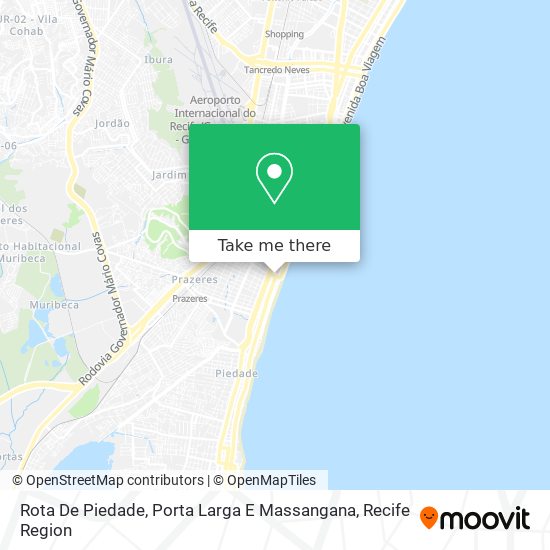 Rota De Piedade, Porta Larga E Massangana map