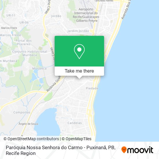 Paróquia Nossa Senhora do Carmo - Puxinanã, PB map