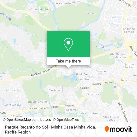 Parque Recanto do Sol - Minha Casa Minha Vida map