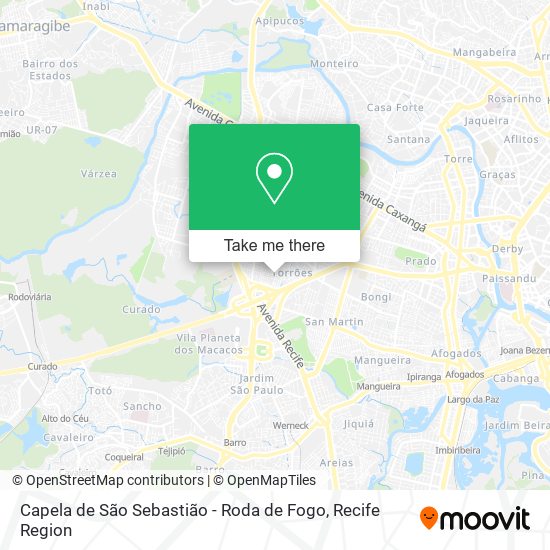 Capela de São Sebastião - Roda de Fogo map
