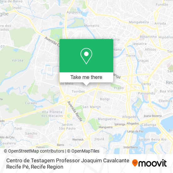 Centro de Testagem Professor Joaquim Cavalcante Recife Pé map