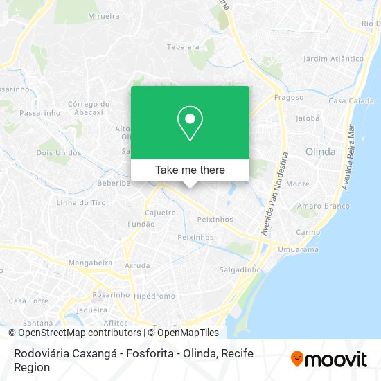 Rodoviária Caxangá - Fosforita - Olinda map