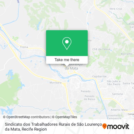 Mapa Sindicato dos Trabalhadores Rurais de São Lourenço da Mata