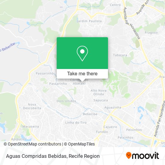 Aguas Compridas Bebidas map