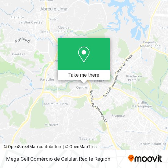 Mapa Mega Cell Comércio de Celular