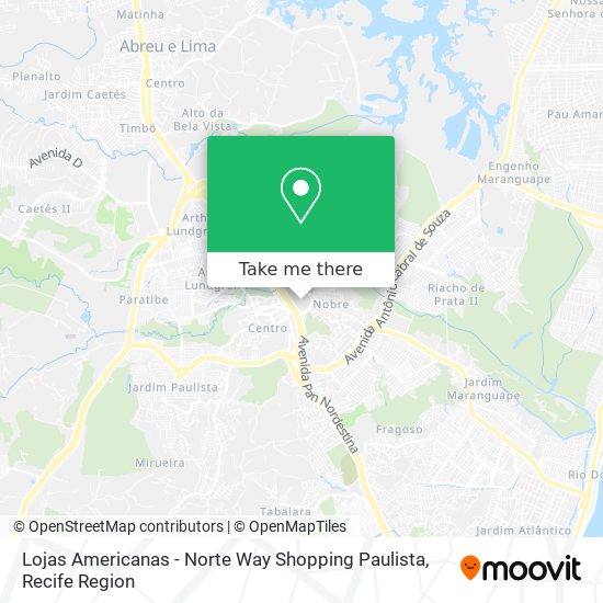 Mapa Lojas Americanas - Norte Way Shopping Paulista