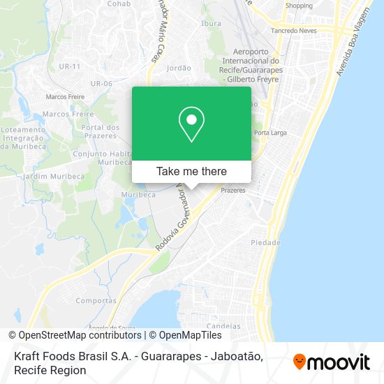 Kraft Foods Brasil S.A. - Guararapes - Jaboatão map