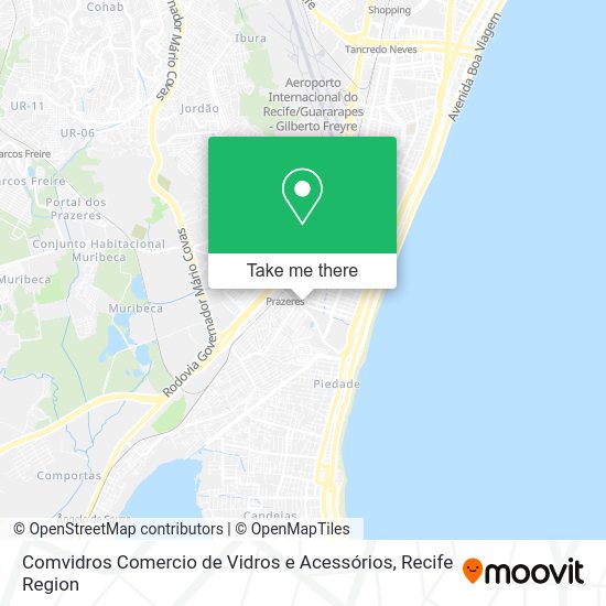 Comvidros Comercio de Vidros e Acessórios map