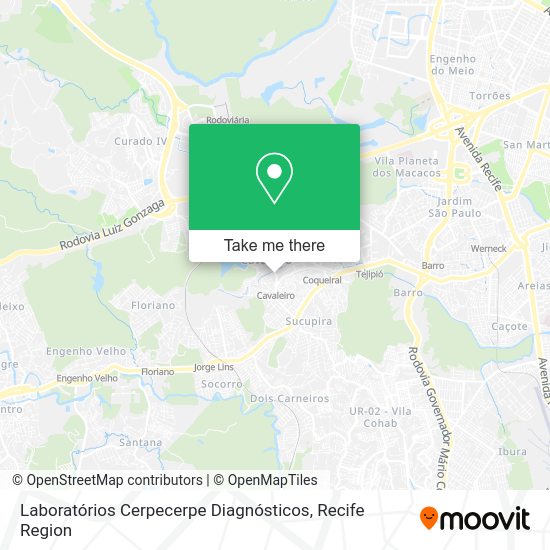 Laboratórios Cerpecerpe Diagnósticos map