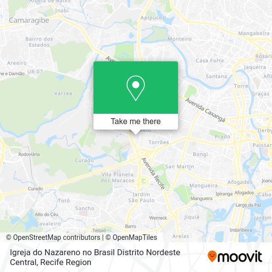 Igreja do Nazareno no Brasil Distrito Nordeste Central map