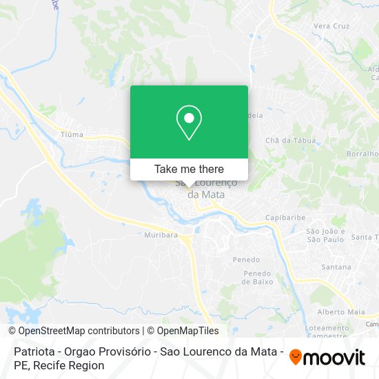Patriota - Orgao Provisório - Sao Lourenco da Mata - PE map