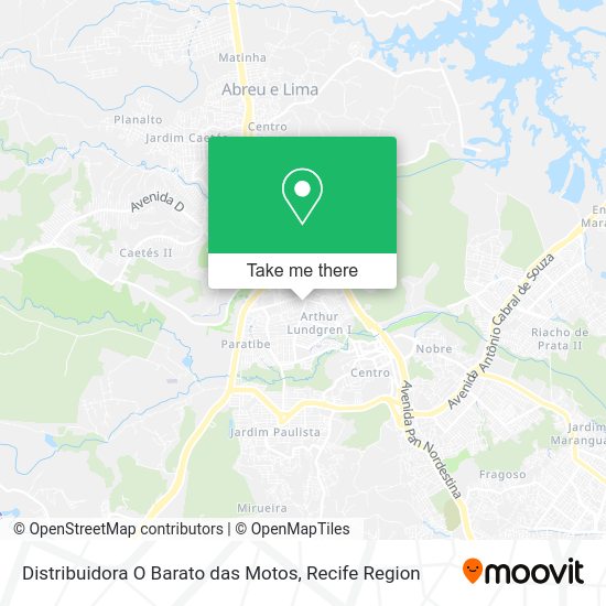 Distribuidora O Barato das Motos map