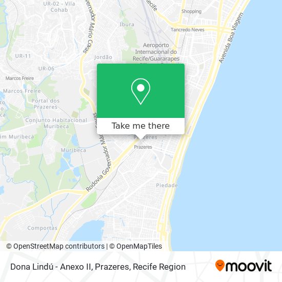 Dona Lindú - Anexo II, Prazeres map