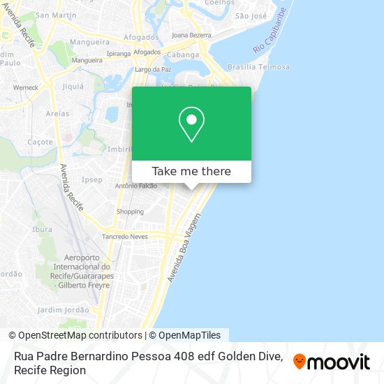 Mapa Rua Padre Bernardino Pessoa 408 edf Golden Dive