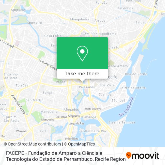 FACEPE - Fundação de Amparo a Ciência e Tecnologia do Estado de Pernambuco map