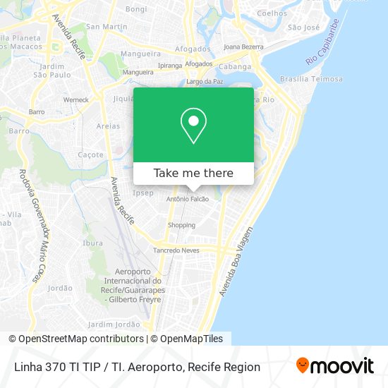 Linha 370 TI TIP / TI. Aeroporto map