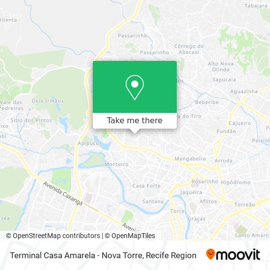 Terminal Casa Amarela - Nova Torre map