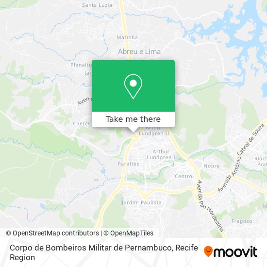 Mapa Corpo de Bombeiros Militar de Pernambuco