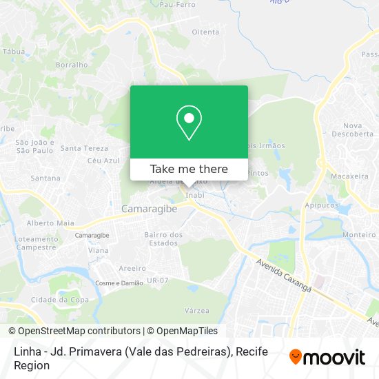Linha - Jd. Primavera (Vale das Pedreiras) map