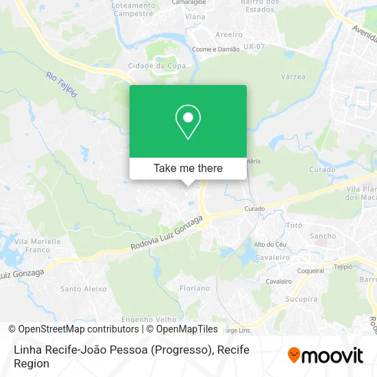 Linha Recife-João Pessoa (Progresso) map