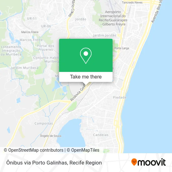 Ônibus via Porto Galinhas map