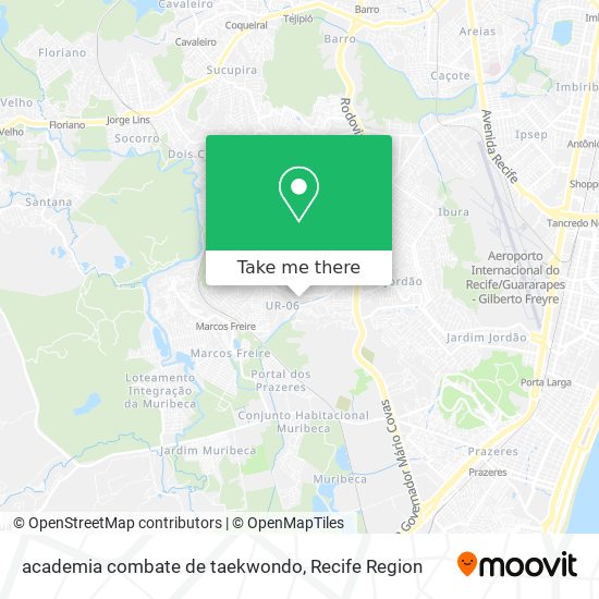 Mapa academia combate de taekwondo