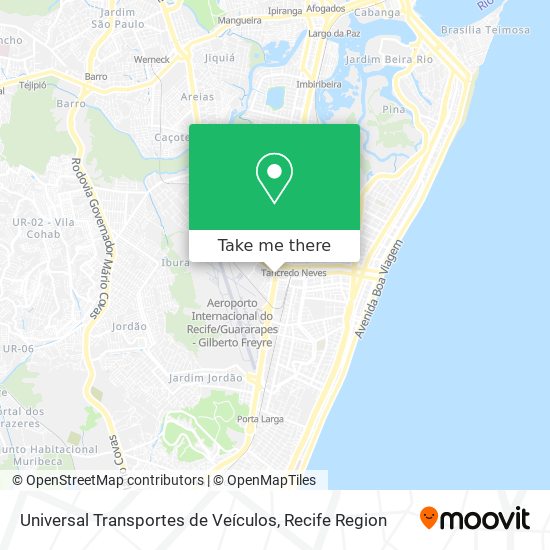 Universal Transportes de Veículos map