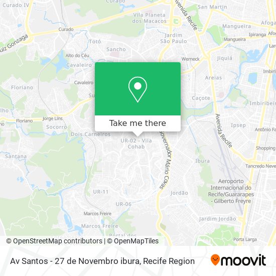 Av Santos - 27 de Novembro ibura map