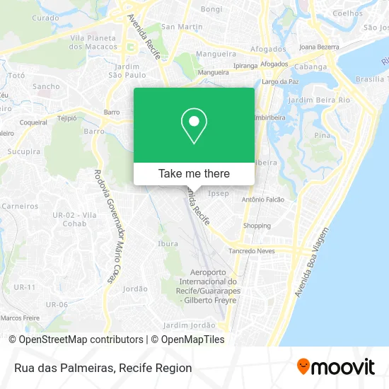 Rua das Palmeiras map