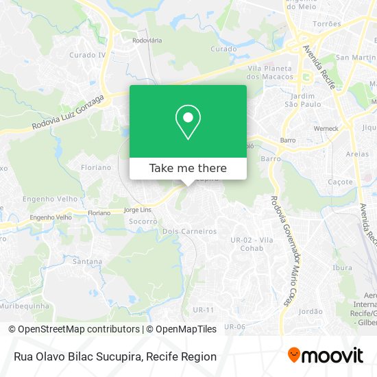 Rua Olavo Bilac Sucupira map