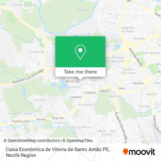 Caixa Econômica de Vitoria de Santo Antão PE map