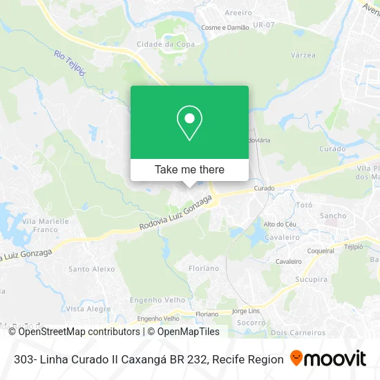303- Linha Curado II Caxangá BR 232 map