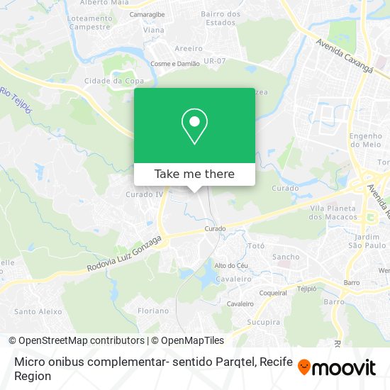 Micro onibus complementar- sentido Parqtel map