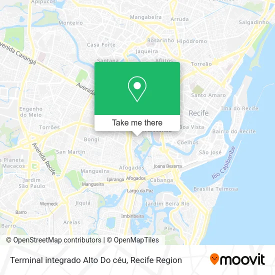 Terminal integrado Alto Do céu map