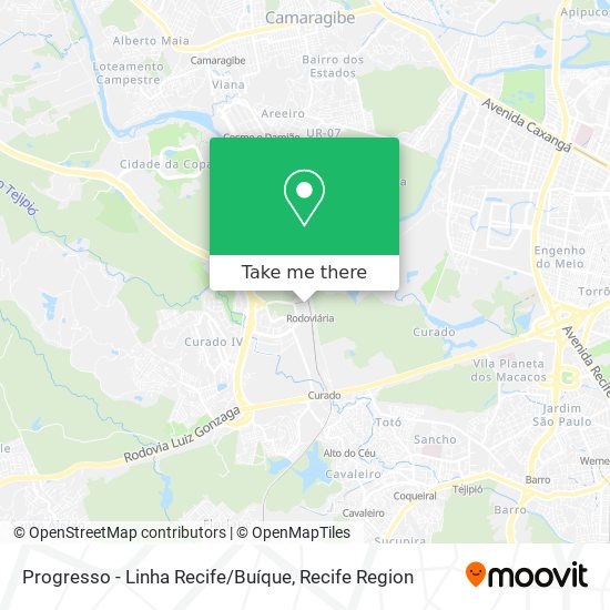 Progresso - Linha Recife / Buíque map