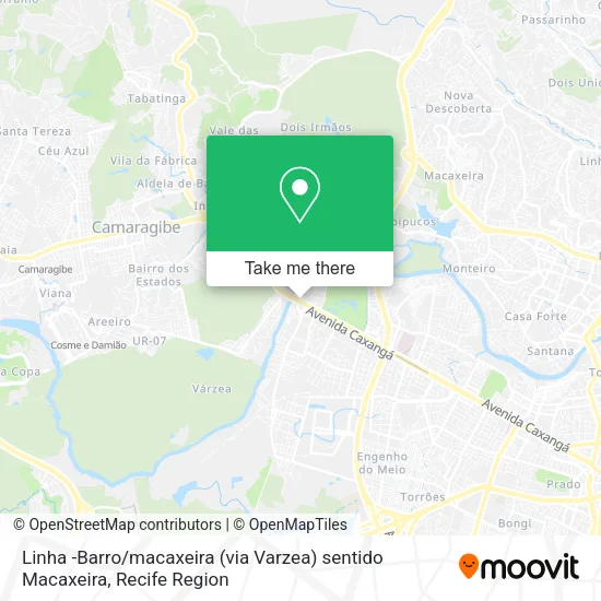 Linha -Barro / macaxeira (via Varzea) sentido Macaxeira map