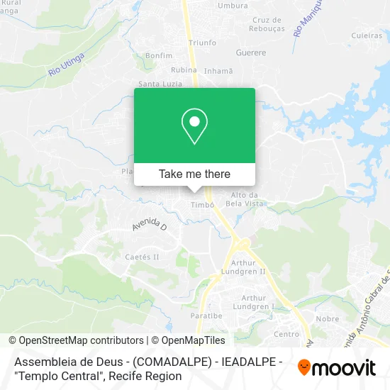Assembleia de Deus - (COMADALPE) - IEADALPE - "Templo Central" map