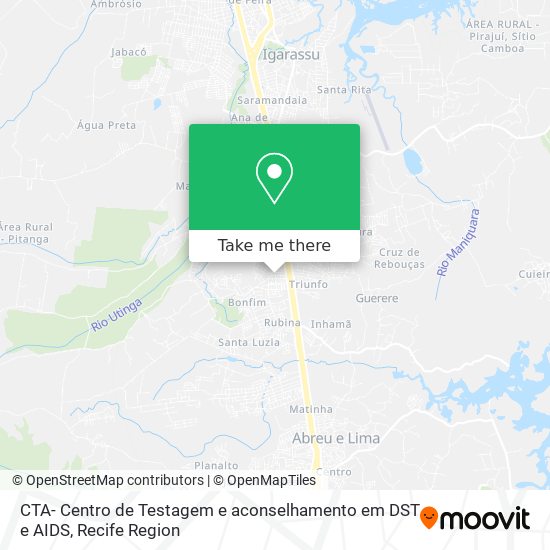 Mapa CTA- Centro de Testagem e aconselhamento em DST e AIDS