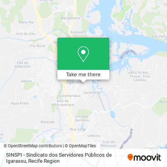 Mapa SINSPI - Sindicato dos Servidores Públicos de Igarassu