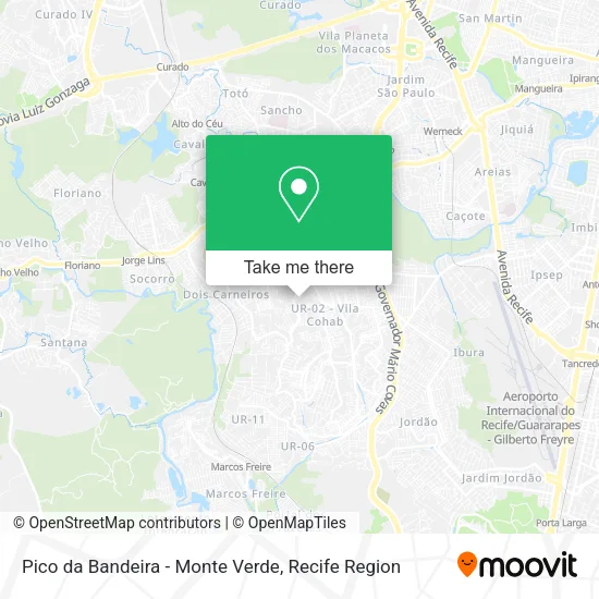 Pico da Bandeira - Monte Verde map