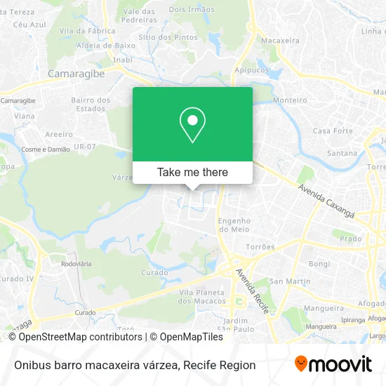 Onibus barro macaxeira várzea map