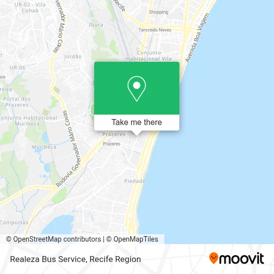 Realeza Bus Service map