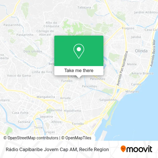 Rádio Capibaribe Jovem Cap AM map