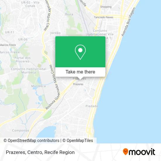 Prazeres, Centro map